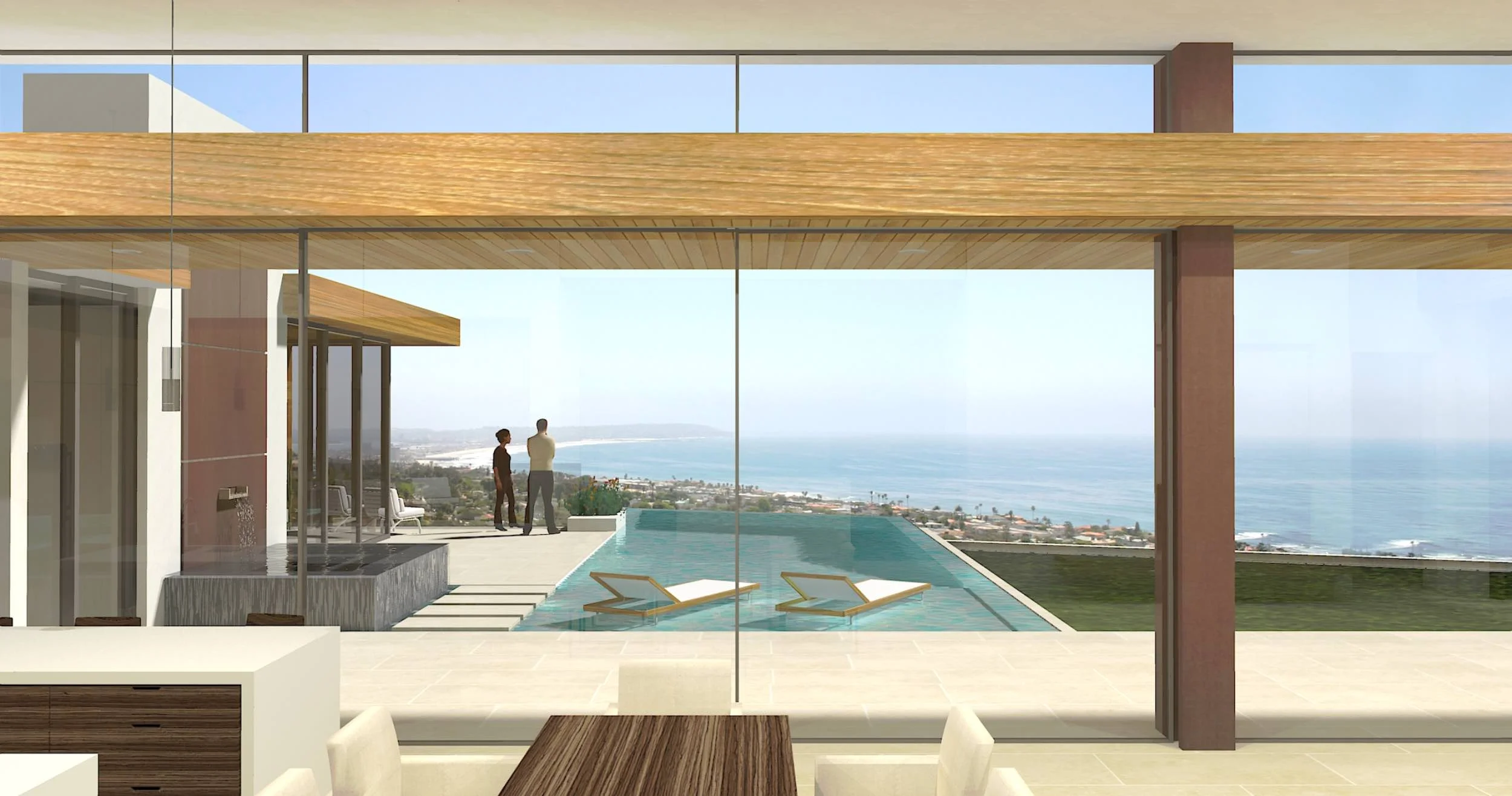  View from dining room over looking the pool and La Jolla Shores 