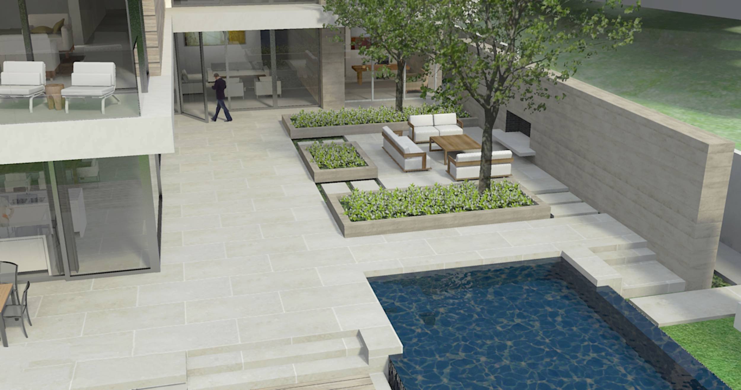  Arial view of pool and outdoor living area 