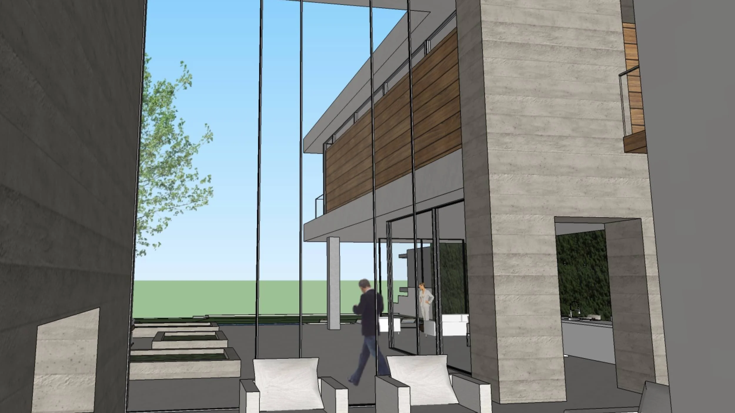  Rendering showing large glass panels 