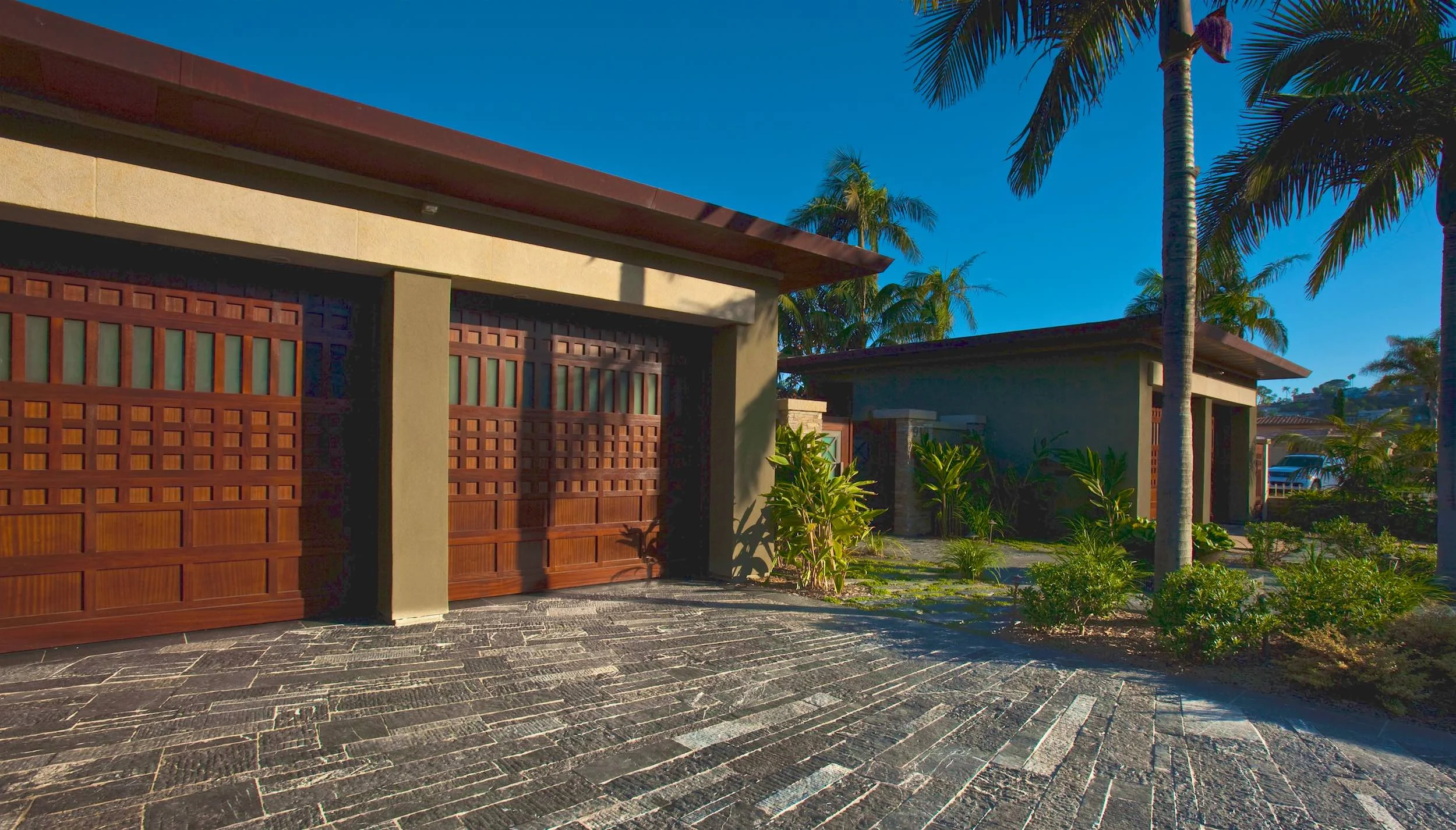  Garage and granite driveway 