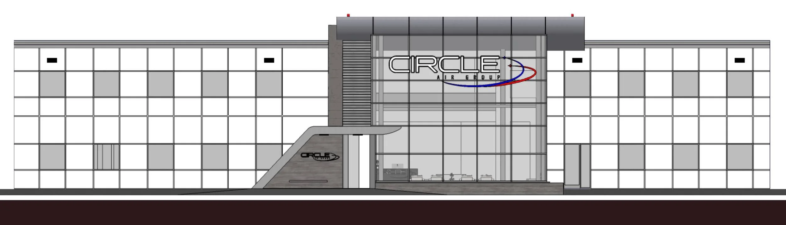 New facade and lobby design for Circle Air Group