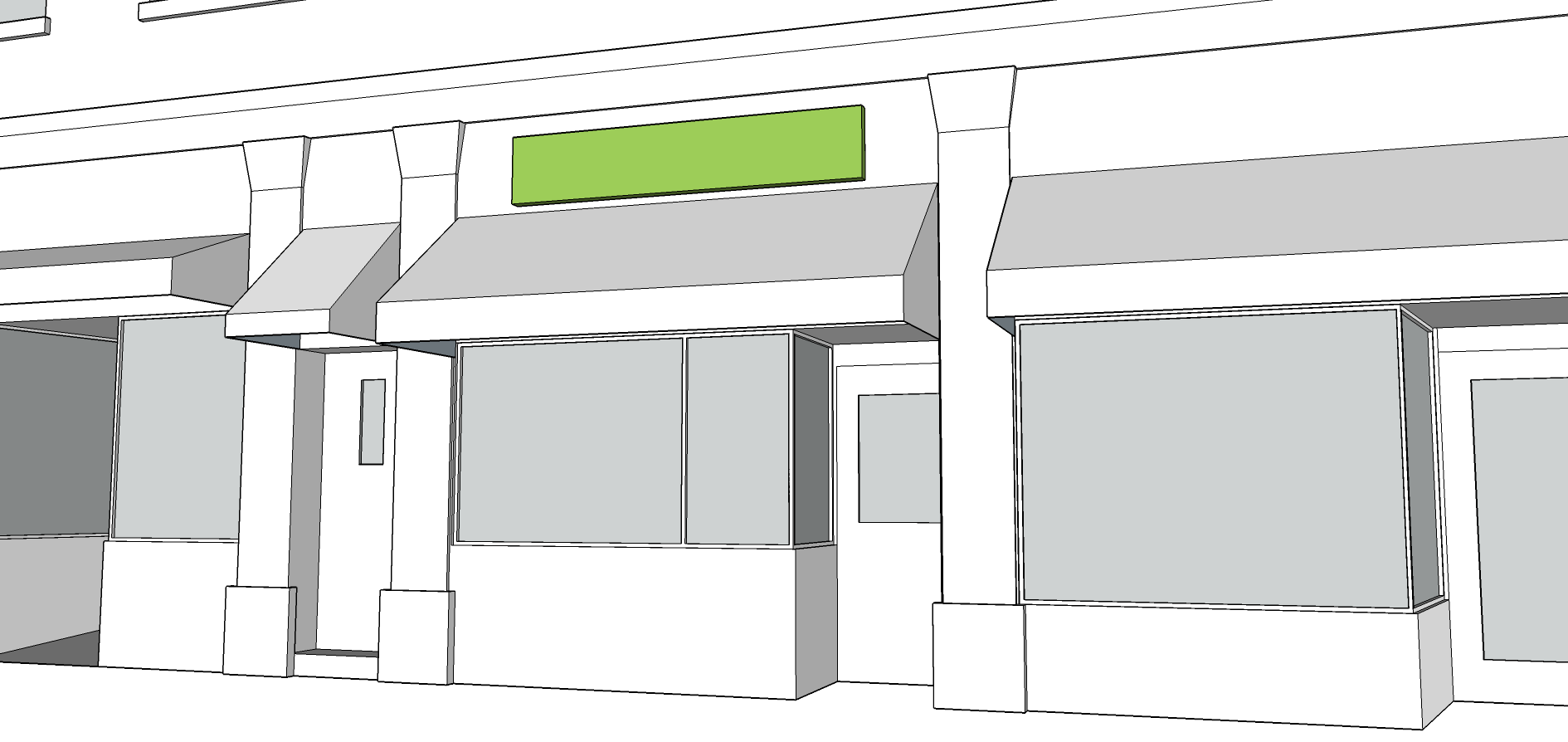 WALL SIGN - Cannot be larger than 12 SF. - Sign cannot be more than 15 feet in height. - Font cannot be taller than 1 foot. - Lettering, numbers, and graphics cannot take up more than 60% of sign. - Sign may be applied letters. - Only one wall sign per business.