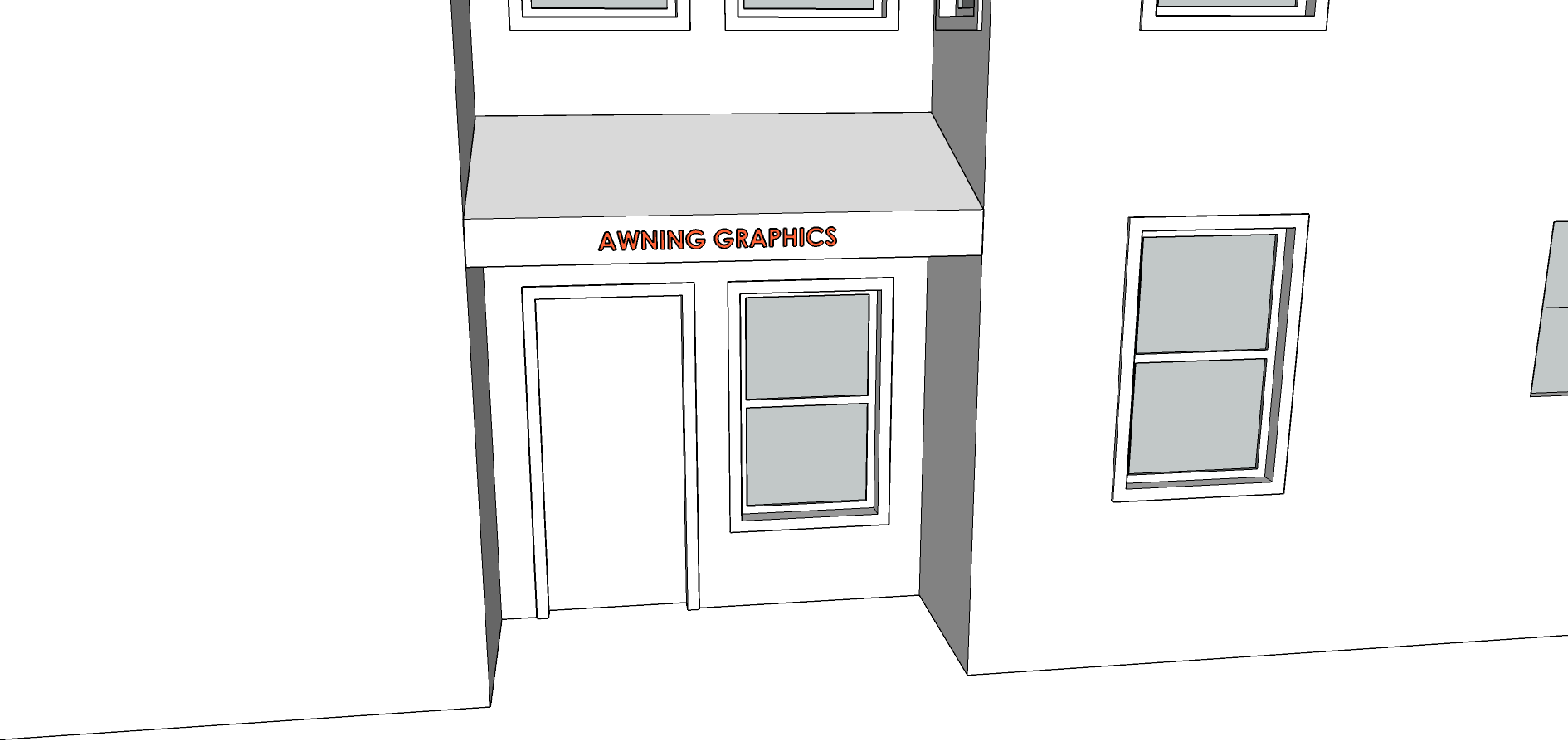 AWNING SIGN - Graphics not to exceed 5 SF. - Must be 8 feet above the sidewalk. - Awning cannot extend more than 4 feet. - Font cannot be taller than 4 inches. - Lettering, numbers, and graphics can only be on the valance
