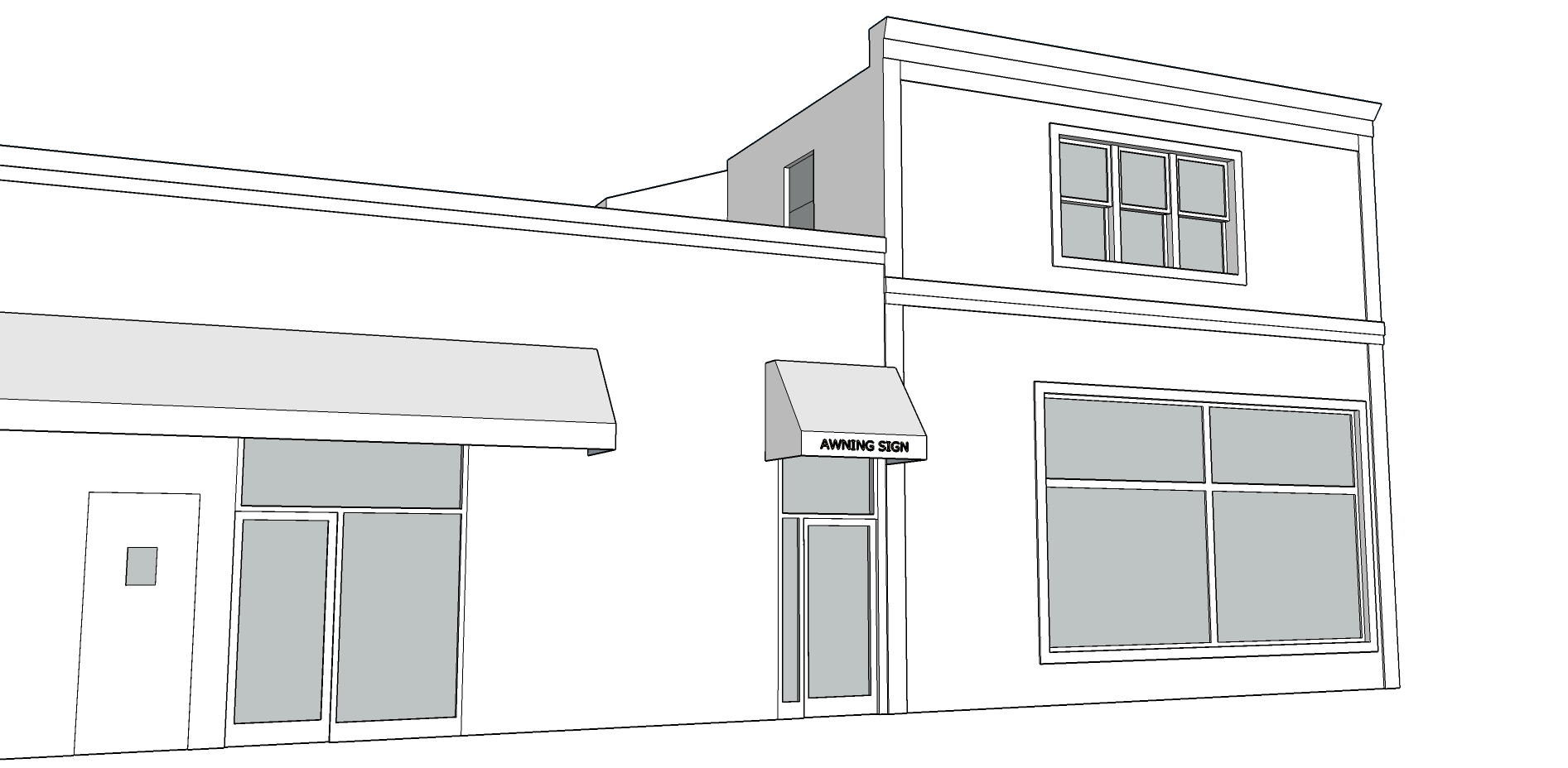 AWNING SIGN - Graphics not to exceed 10 SF. - Must be 8 feet above the sidewalk. - Awning cannot extend more than 4 feet. - Font cannot be taller than 8 inches. - Lettering, numbers, and graphics can only be on the valance. - Only ONE awning sign per business.