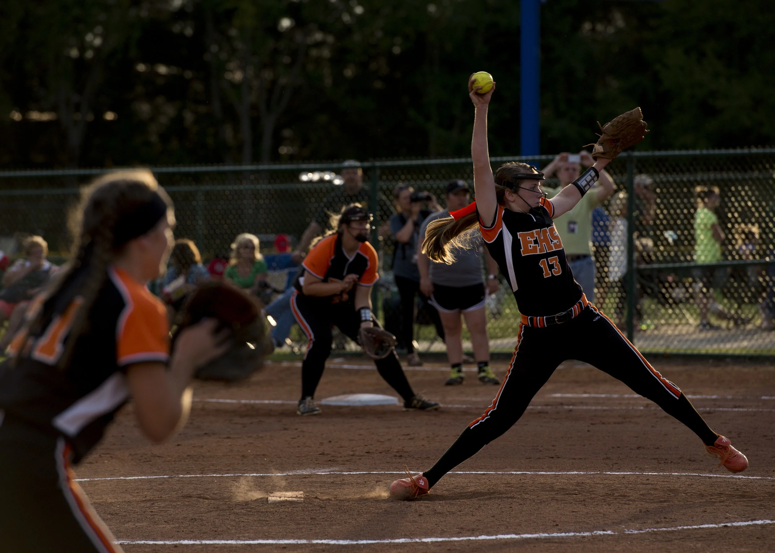  Lauren Brickey of Elizabethon High School prepares to pitch to a Greenbrier batter on May 23, 2017 at Spring Fling. 