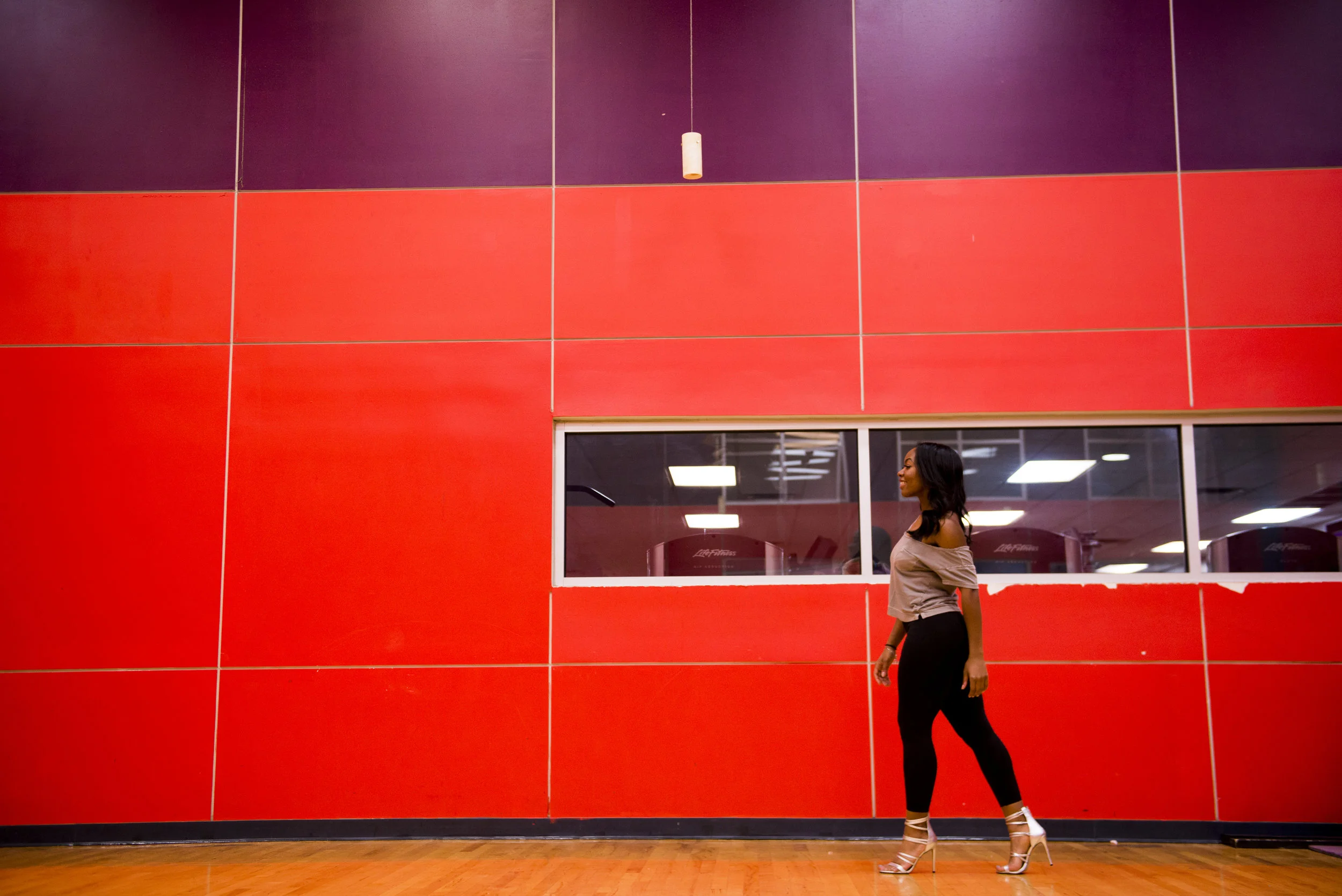  Chelsea Jones, Miss Clarksville, practices her walk for the upcoming Miss Tennessee USA pageant at Clarksville Athletic Club on October 11, 2017.&nbsp; 