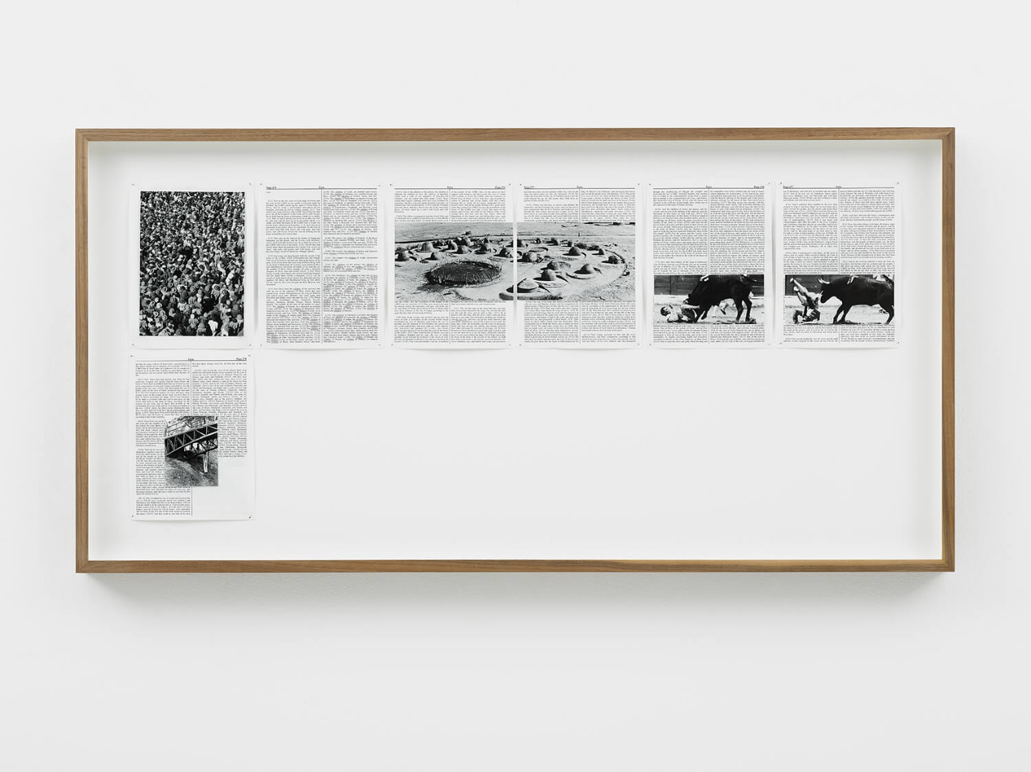  Ezra, Divine Violence, 2013, King James Bible, Hahnemühle print, brass pins, 1085mm x 535mm, Image courtesy of Lisson Gallery, London 