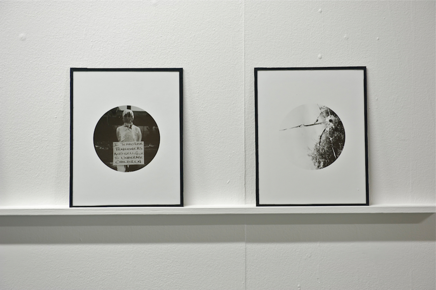  People in Trouble Laughing Pushed to the Ground (Dots), Installation View, Northern Ireland: 30 Years of Photography, Belfast Exposed, 2012 