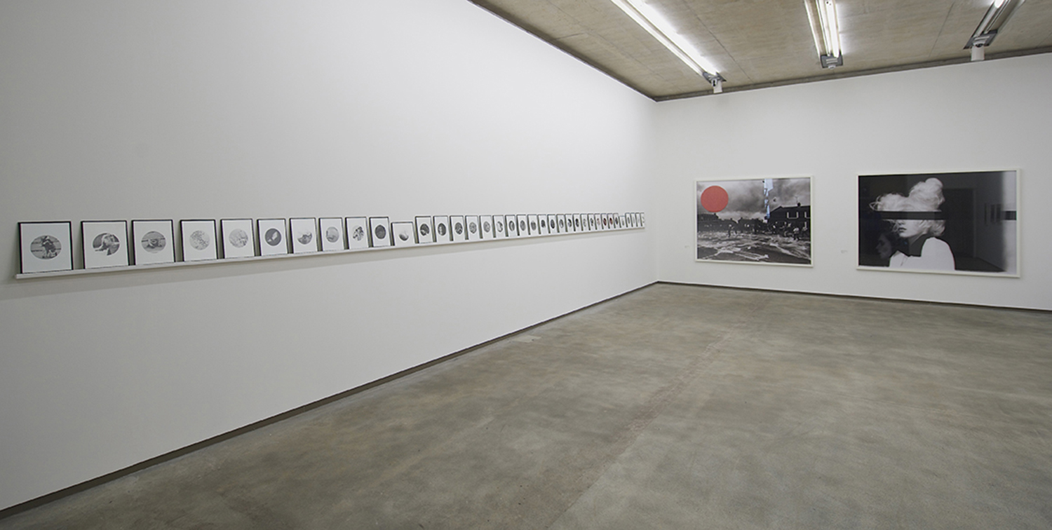  People in Trouble Laughing Pushed to the Ground (Dots), Installation View, Northern Ireland: 30 Years of Photography, Belfast Exposed, May 2013, image © Jordan Hutchings 