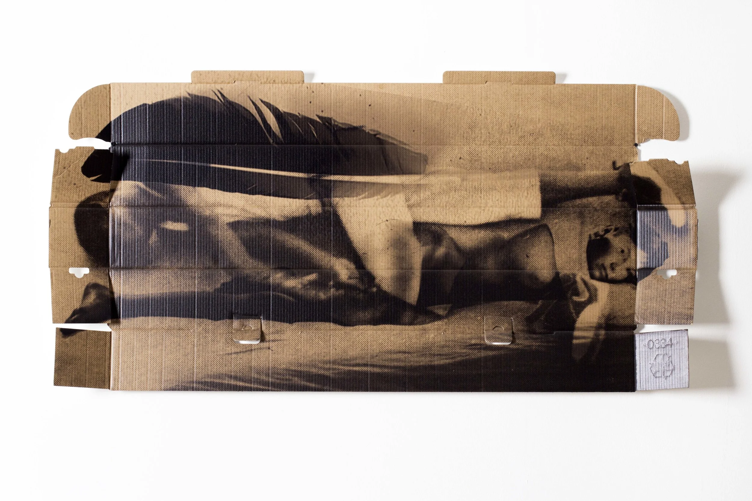  Bandage the knife not the wound, Broomberg &amp; Chanarin, UV print on cardboard, 2018 