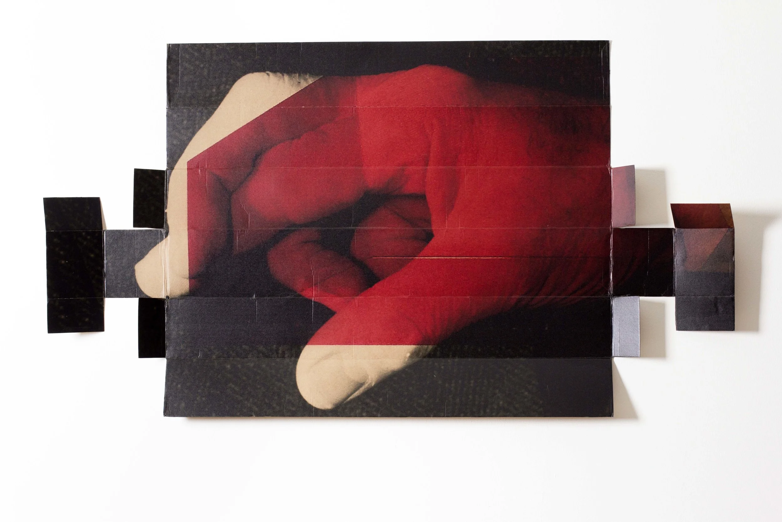  Bandage the knife not the wound, Broomberg &amp; Chanarin, UV print on cardboard, 2018 