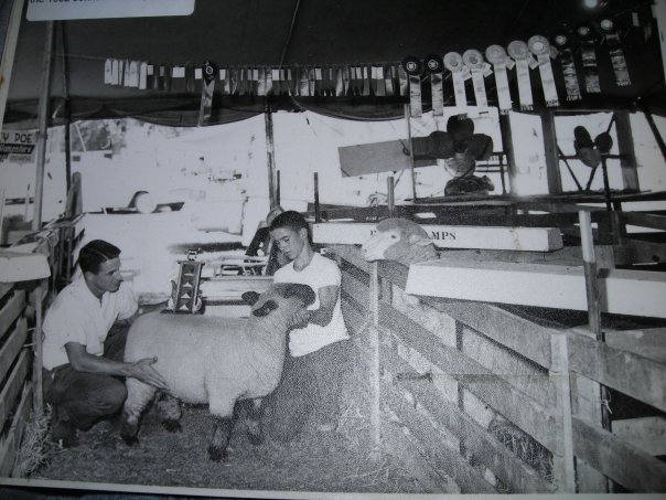 Stan Poe Sr. and brother Kenny, showing their 4-H lamb.