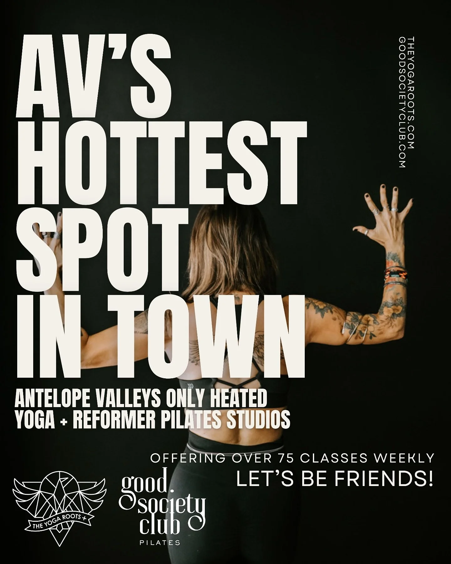 Antelope Valleys ONLY heated yoga + reformer pilates studios. The vibe: high heat, good music, better people. 
Proudly raising the bar (and the heat) in the AV for 14 years! 
Let&rsquo;s be friends! 😮&zwj;💨

Sign up for classes now and let&rsquo;s 