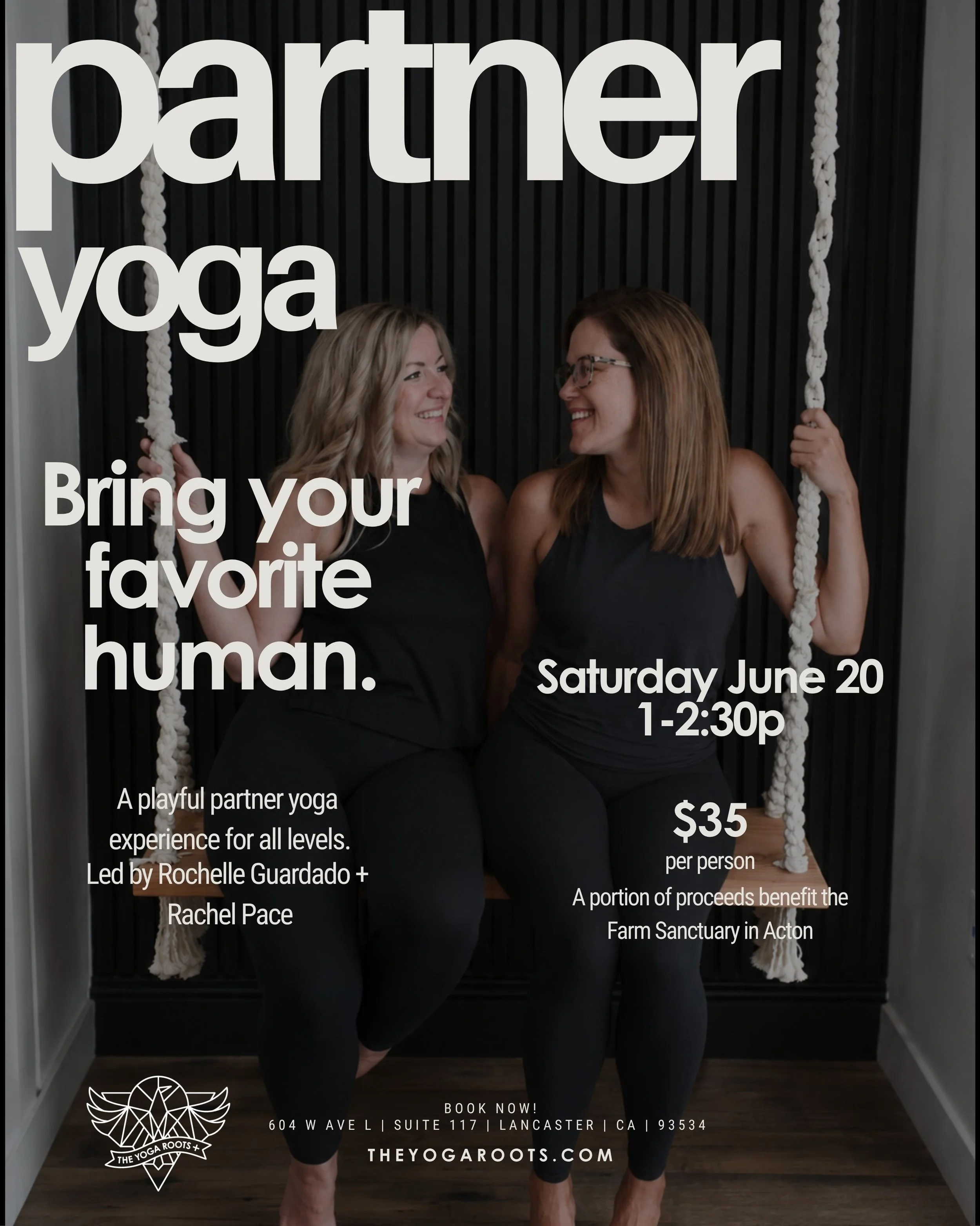 Grab your favorite human and join us for an afternoon of movement, laughter, and connection. 🖤

Partner Yoga at The Yoga Roots with Rachel and Rochelle!

We&rsquo;ll stretch, balance, play, and flow together while exploring poses in a whole new way 