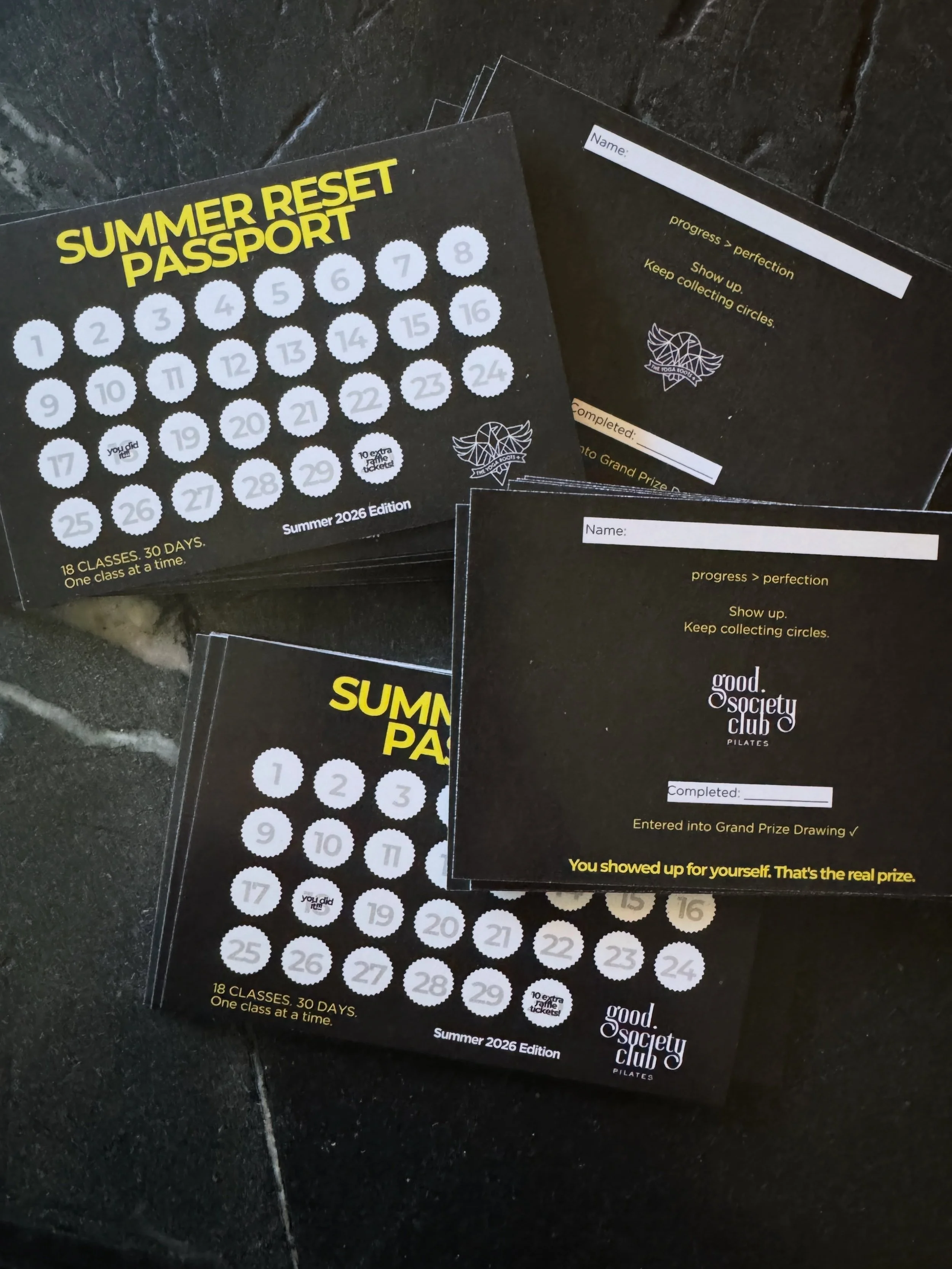 Summer Reset Passports are here. ☀️ 
18 classes.
30 days.
Raffle prizes.
Bragging rights.
A version of you that&rsquo;s glad you started. 😏

More info and to sign up:
theyogaroots.com/events
goodsocietyclub.com/events

Want to participate in both st