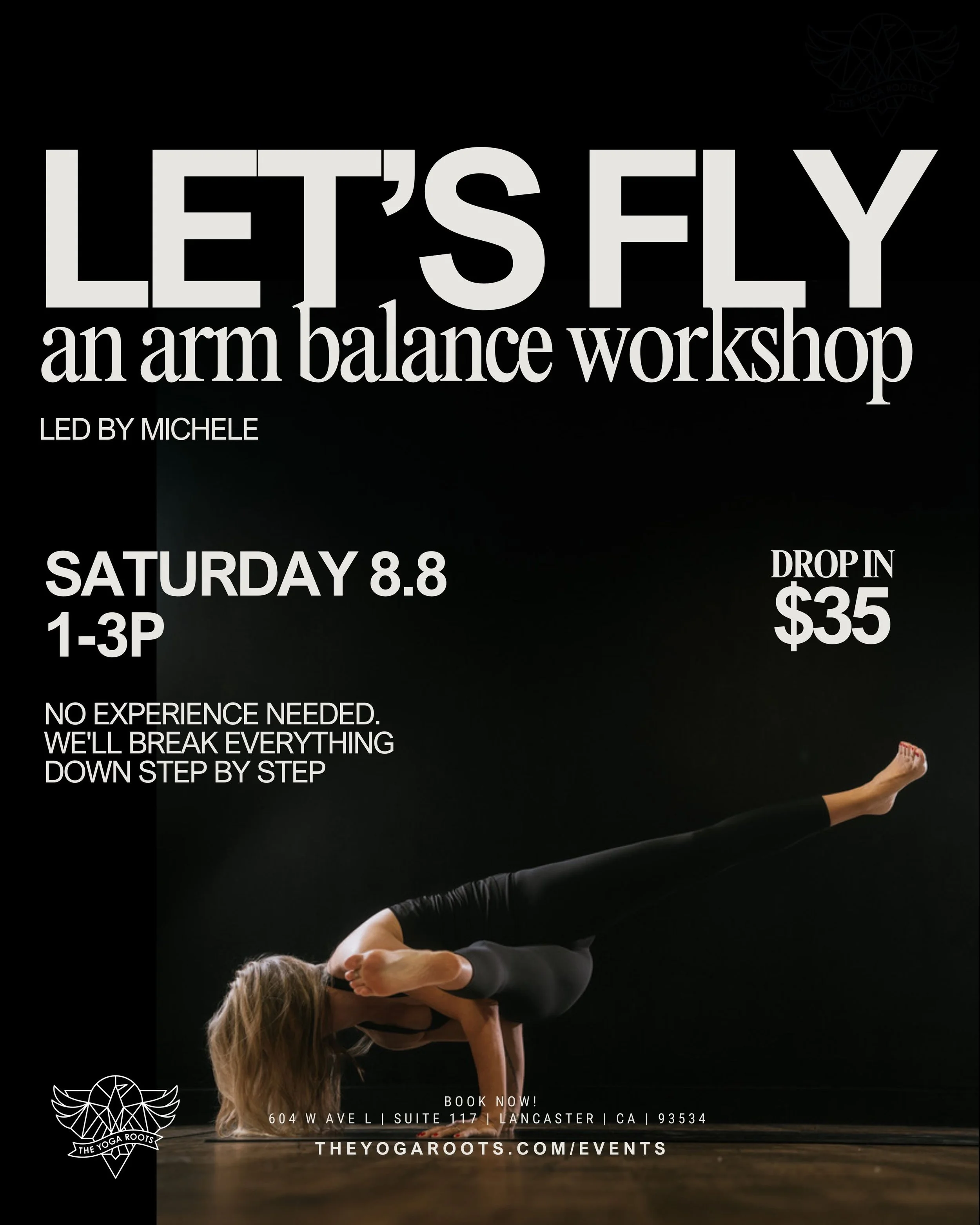 Ready to get your feet off the ground? ✨

Whether you&rsquo;ve been trying to nail crow for years or you&rsquo;ve never attempted an arm balance, this workshop is for you.

We&rsquo;ll break everything down step by step, build strength and confidence