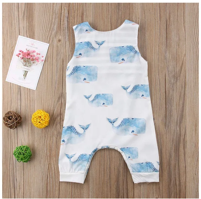 Ocean Blue Whale boy Romper