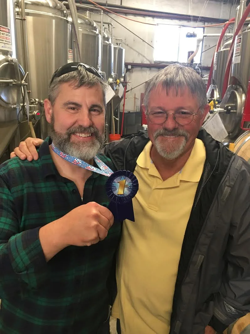 Kevin and Rick enjoying the first place victory at Benoit-Casper 2nd Annual Homebrewing Comp