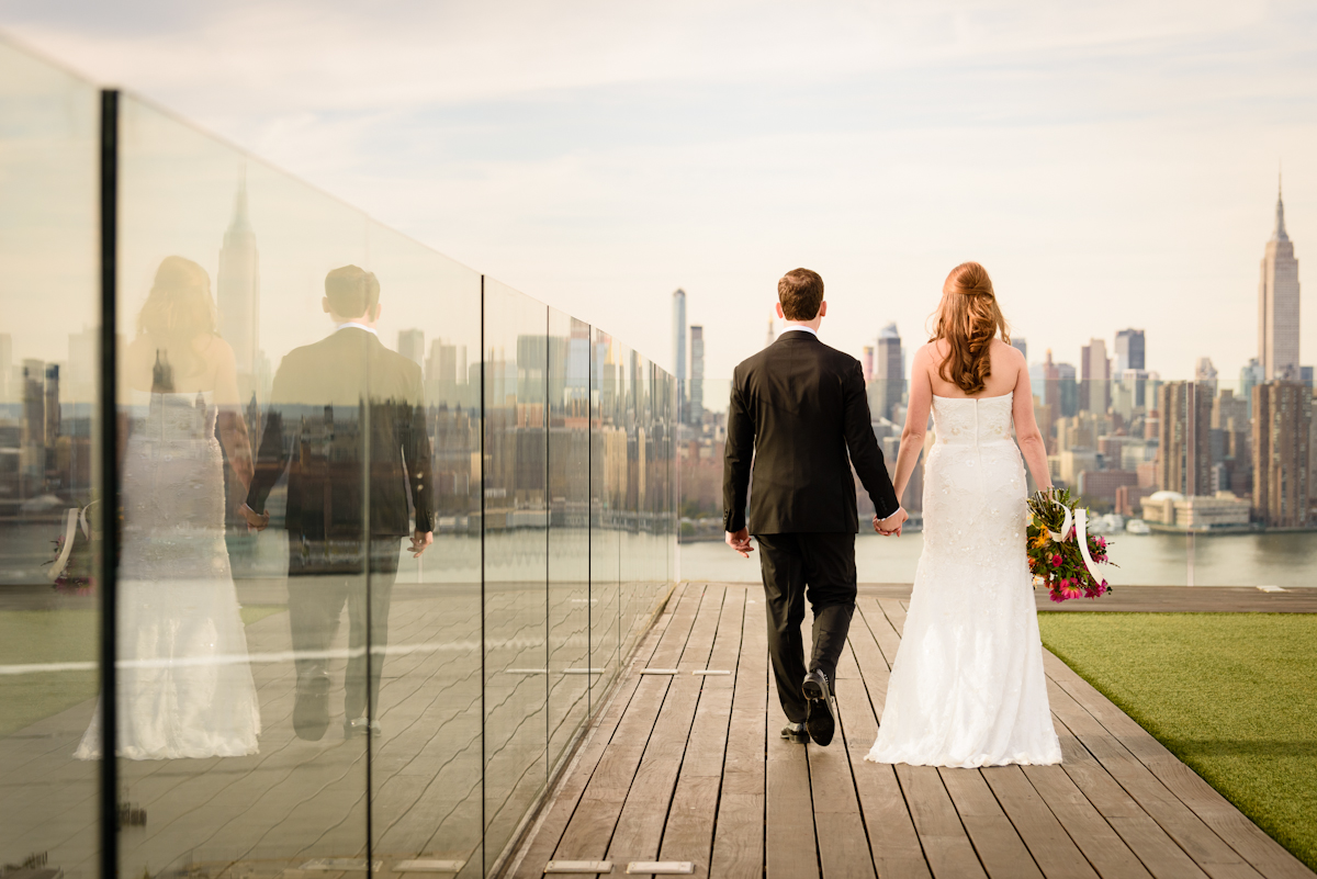 Bride and groom at the William Vale Hotel