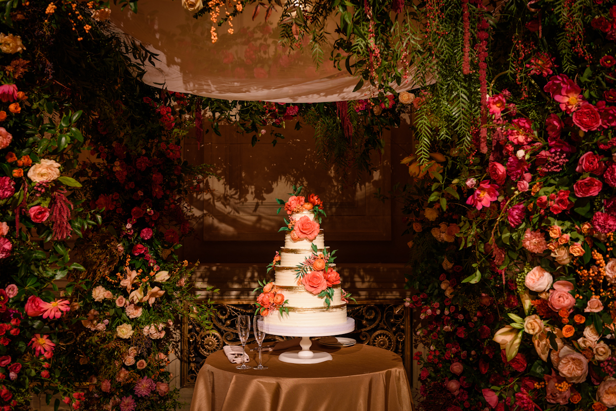 Weylin Wedding: Wedding cake by Nine Cakes under the chuppah