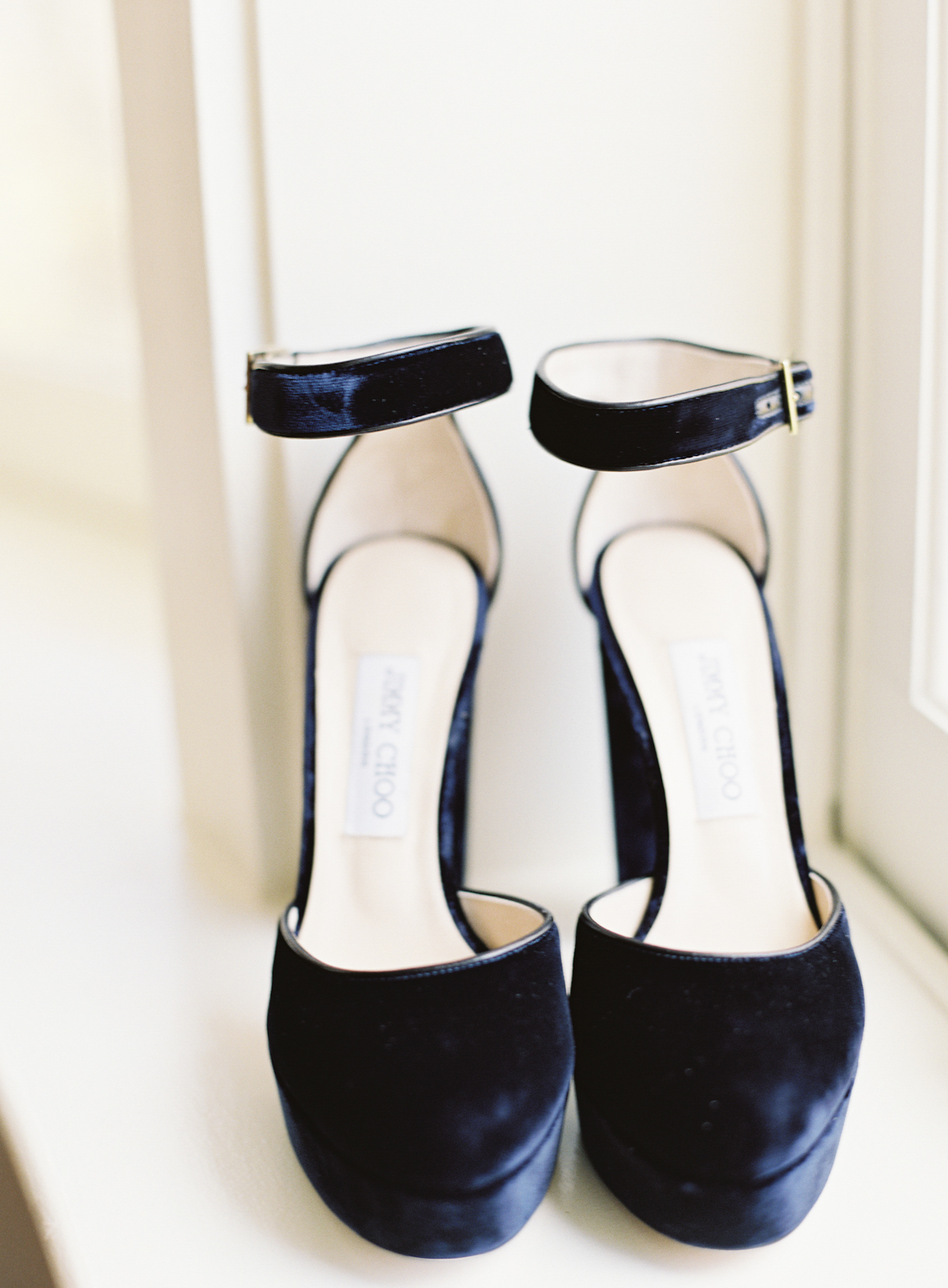 Blue Hill at Stone Barns wedding, event planner Ang Weddings and Events, photography Judy Pak, navy velvet wedding shoes