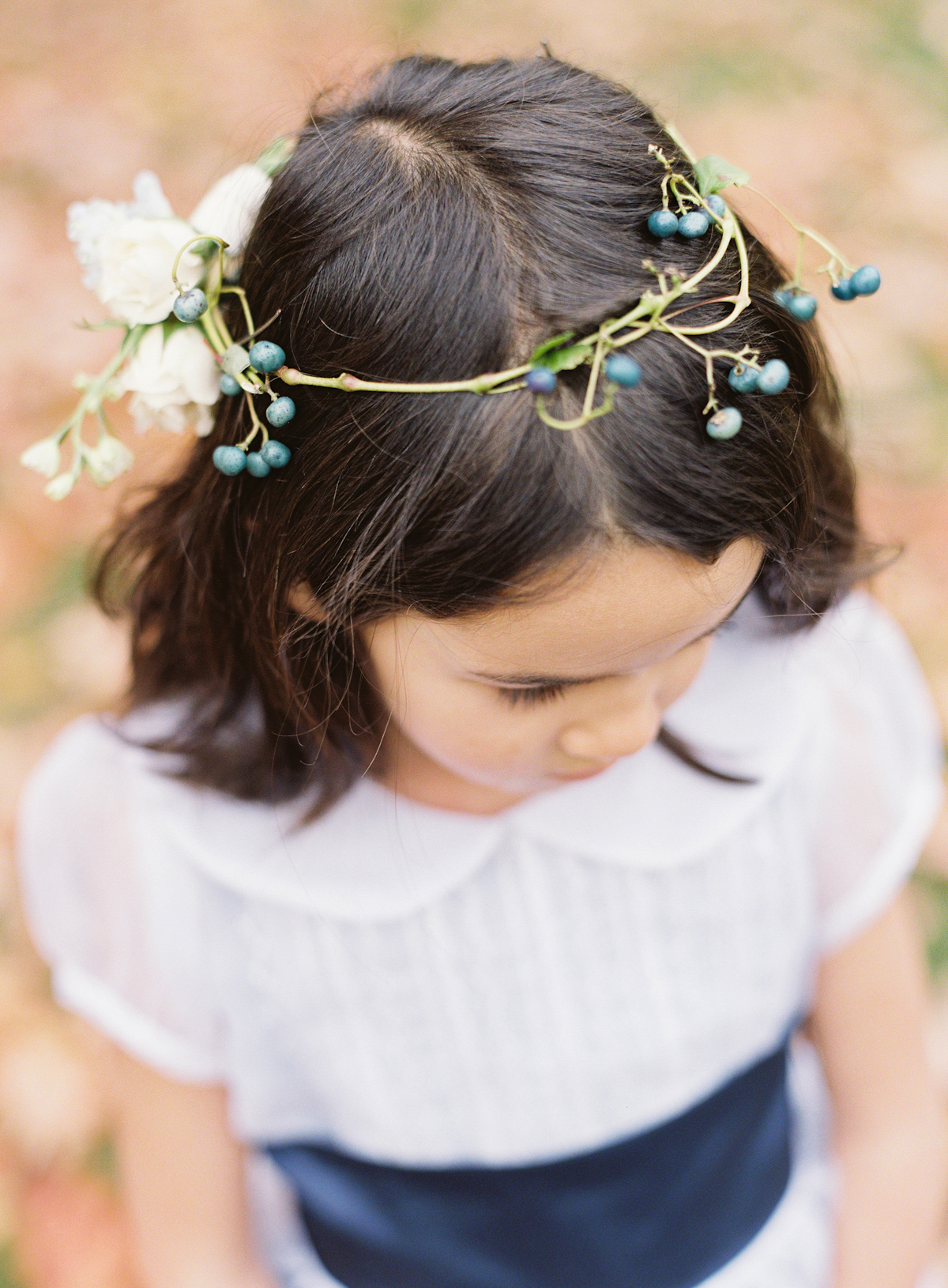 Blue Hill at Stone Barns wedding, event planner Ang Weddings and Events, photography Judy Pak, flower girl with flower crown