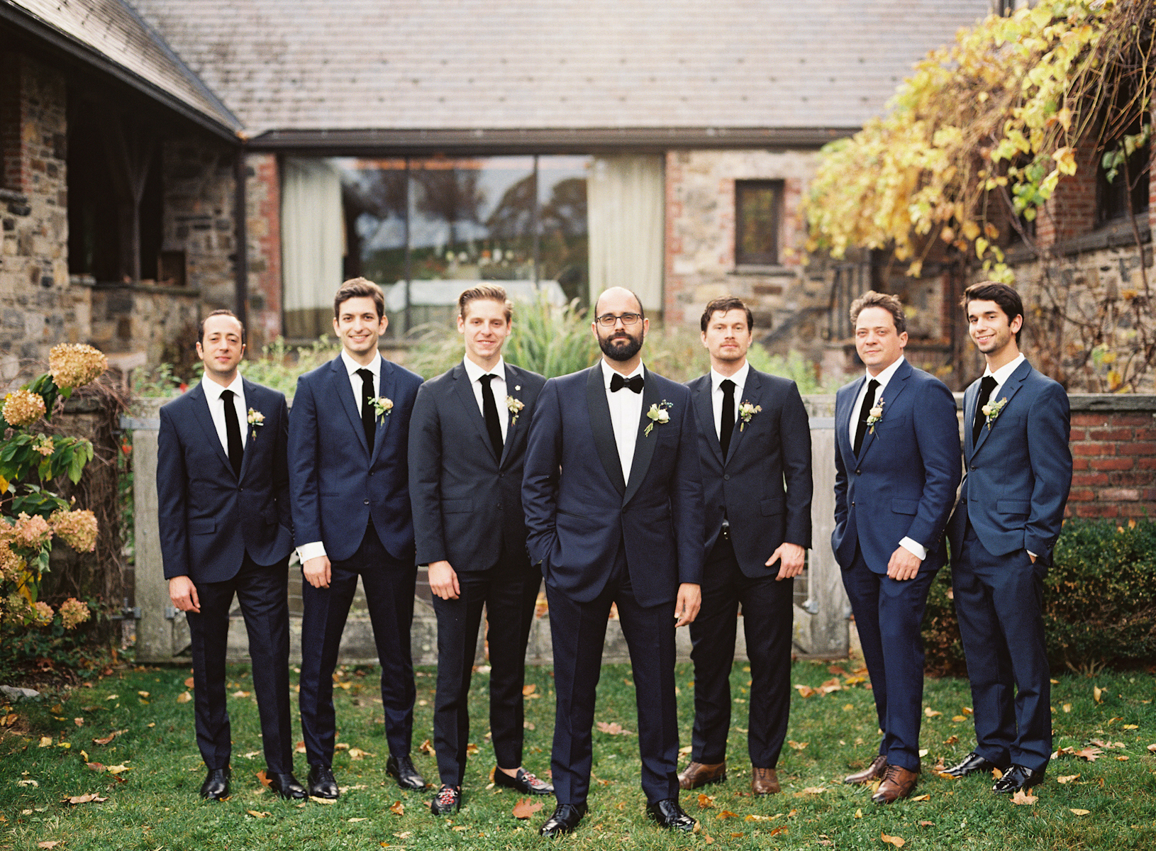 Blue Hill at Stone Barns wedding, event planner Ang Weddings and Events, photography Judy Pak, groomsmen, navy tuxedo