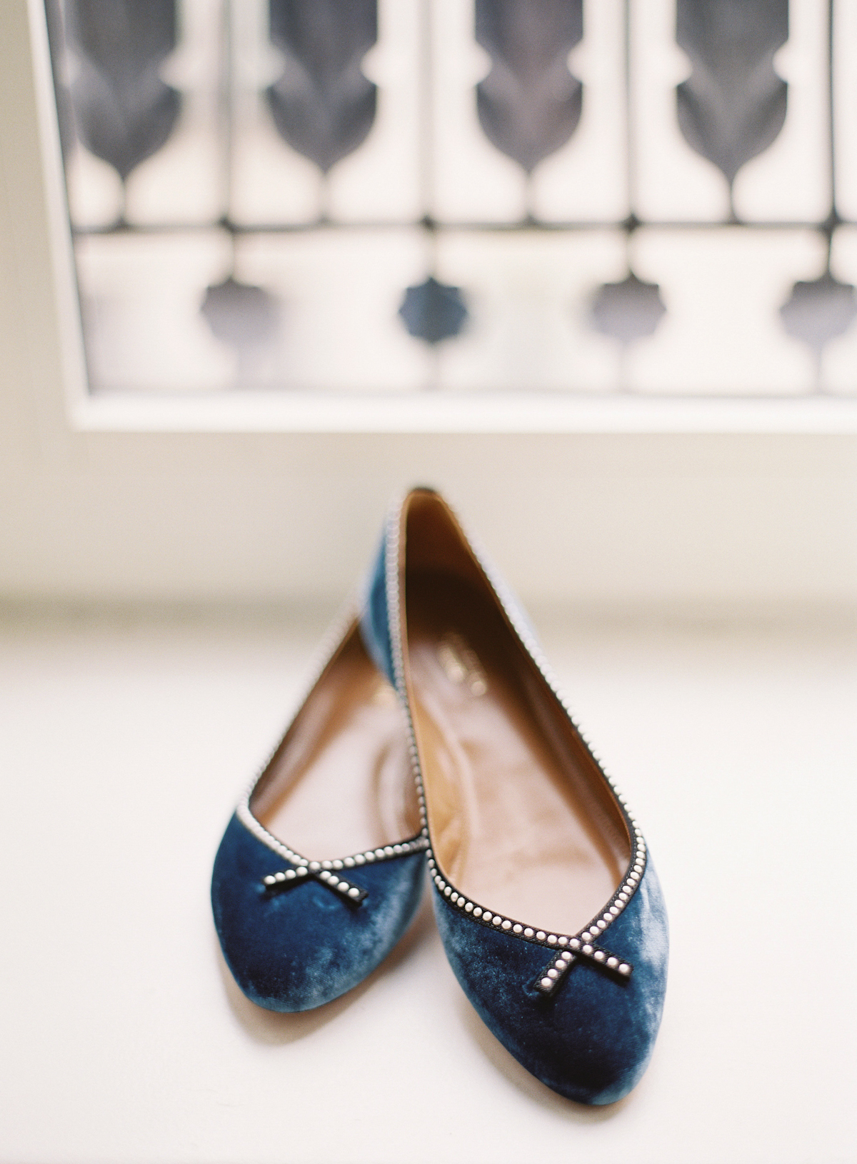 Blue shoes for Plaza wedding