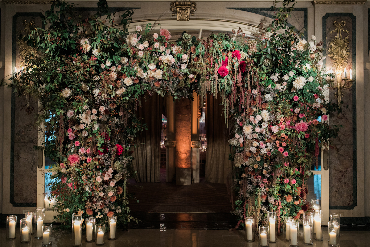 Plaza wedding floral arch