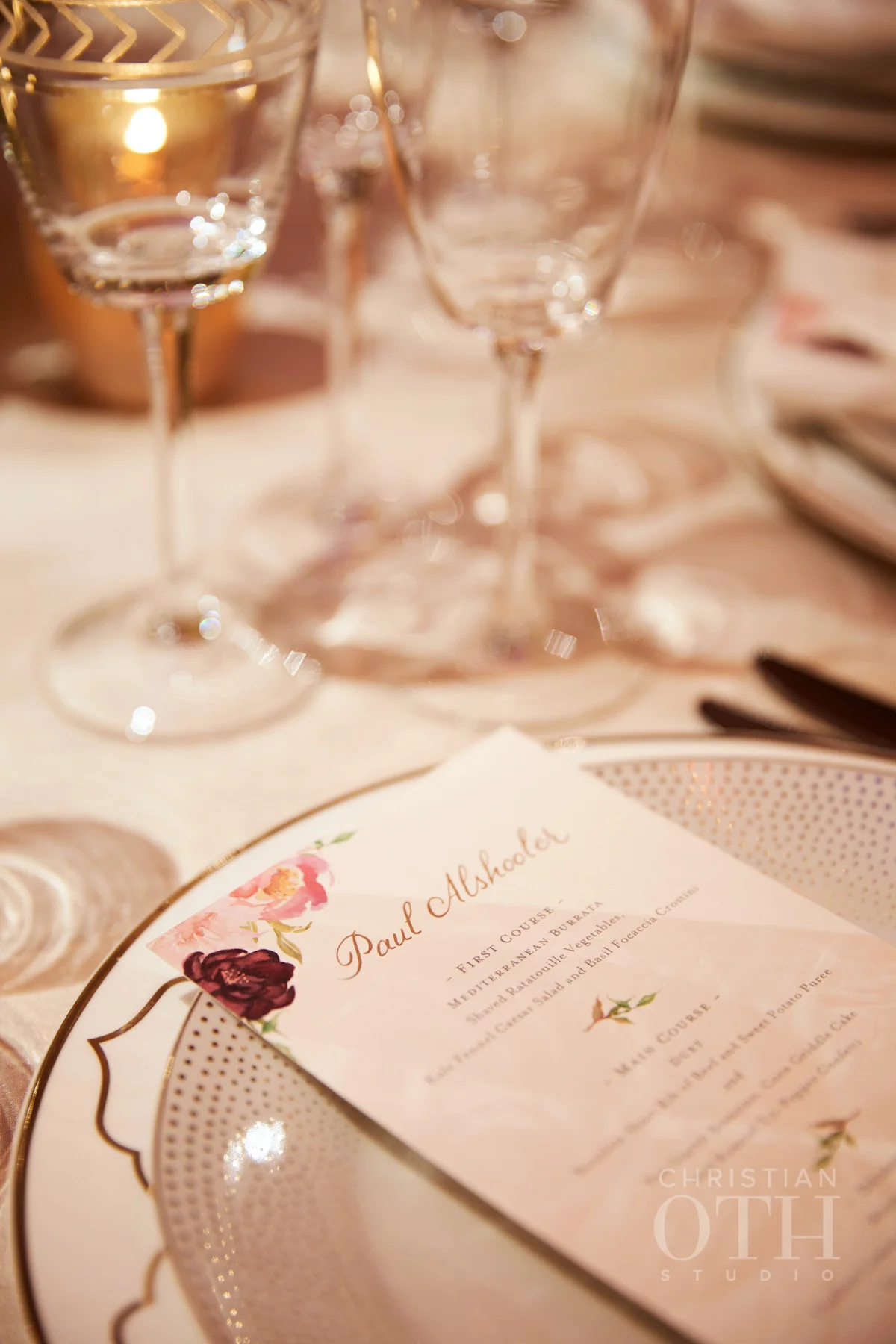 Weylin wedding, Ang Weddings and Events, Christian Oth Studios, Poppies and Posies, Katie Fischer Design menu