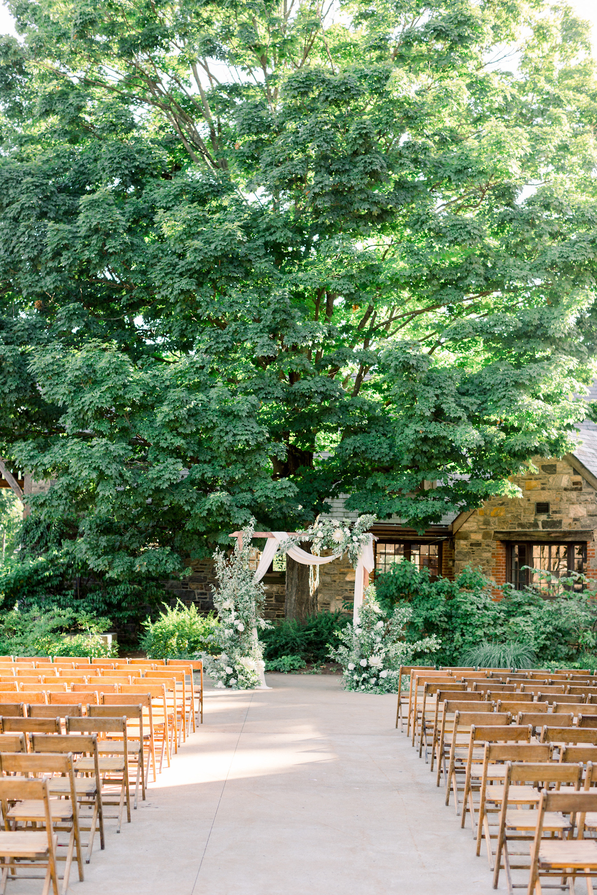 Outdoor wedding ceremony at Blue Hill at Stone Barns
