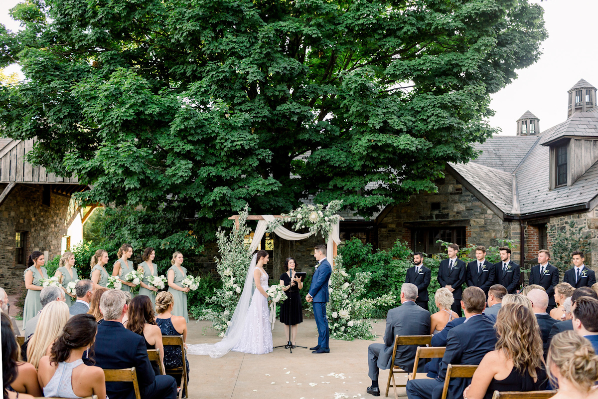 Outdoor Blue Hill at Stone Barns wedding ceremony