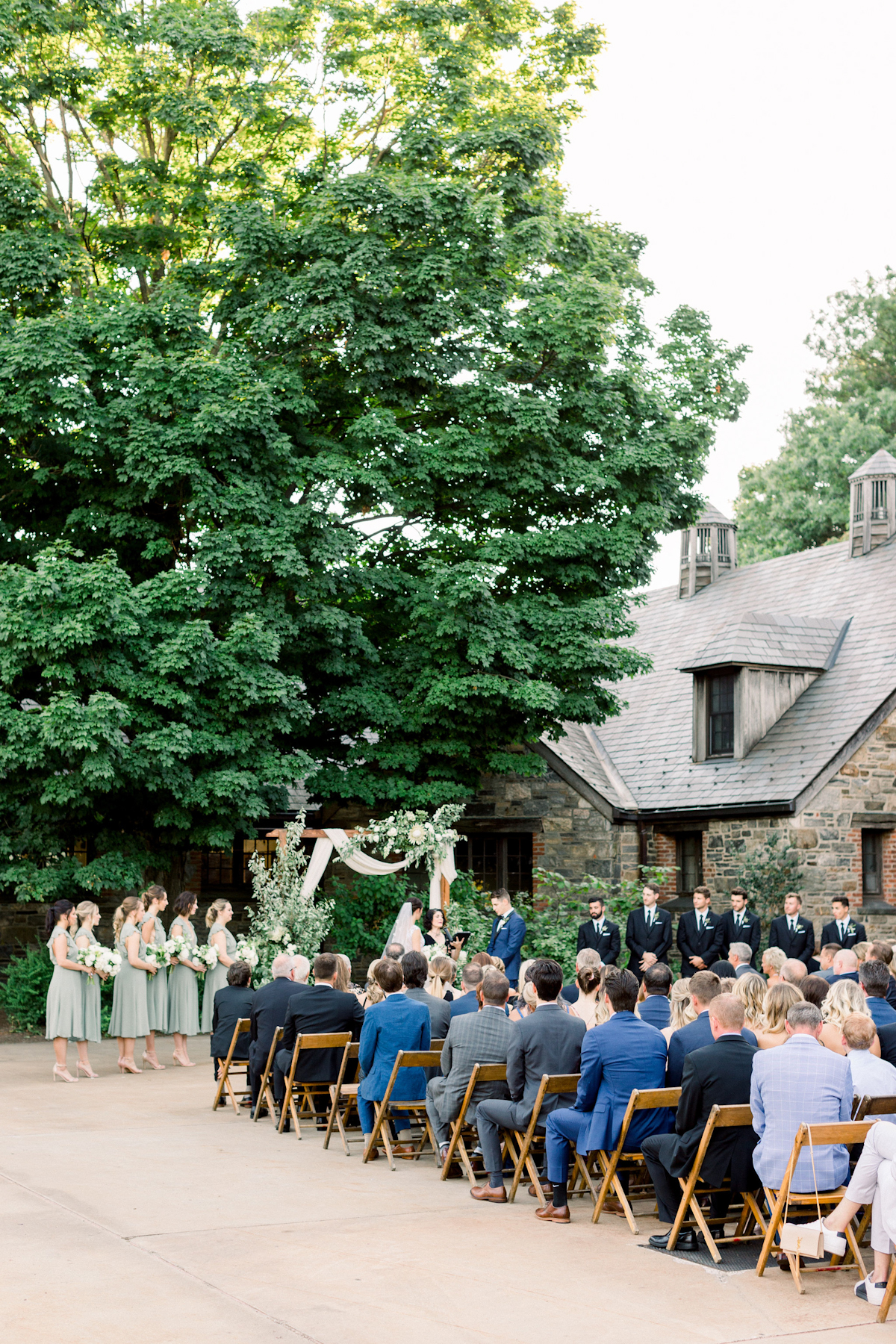 Outdoor wedding ceremony at Blue Hill at Stone Barns