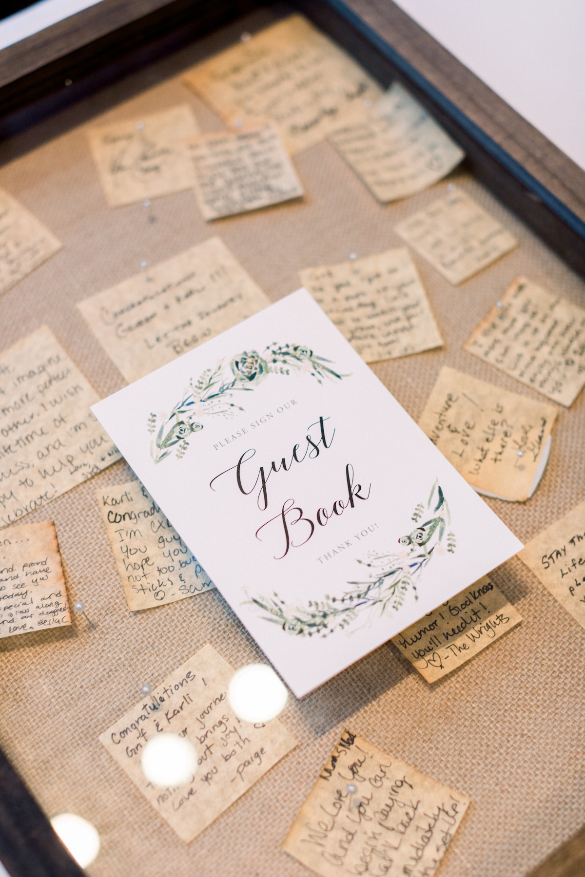 Guest book at Blue Hill at Stone Barns wedding