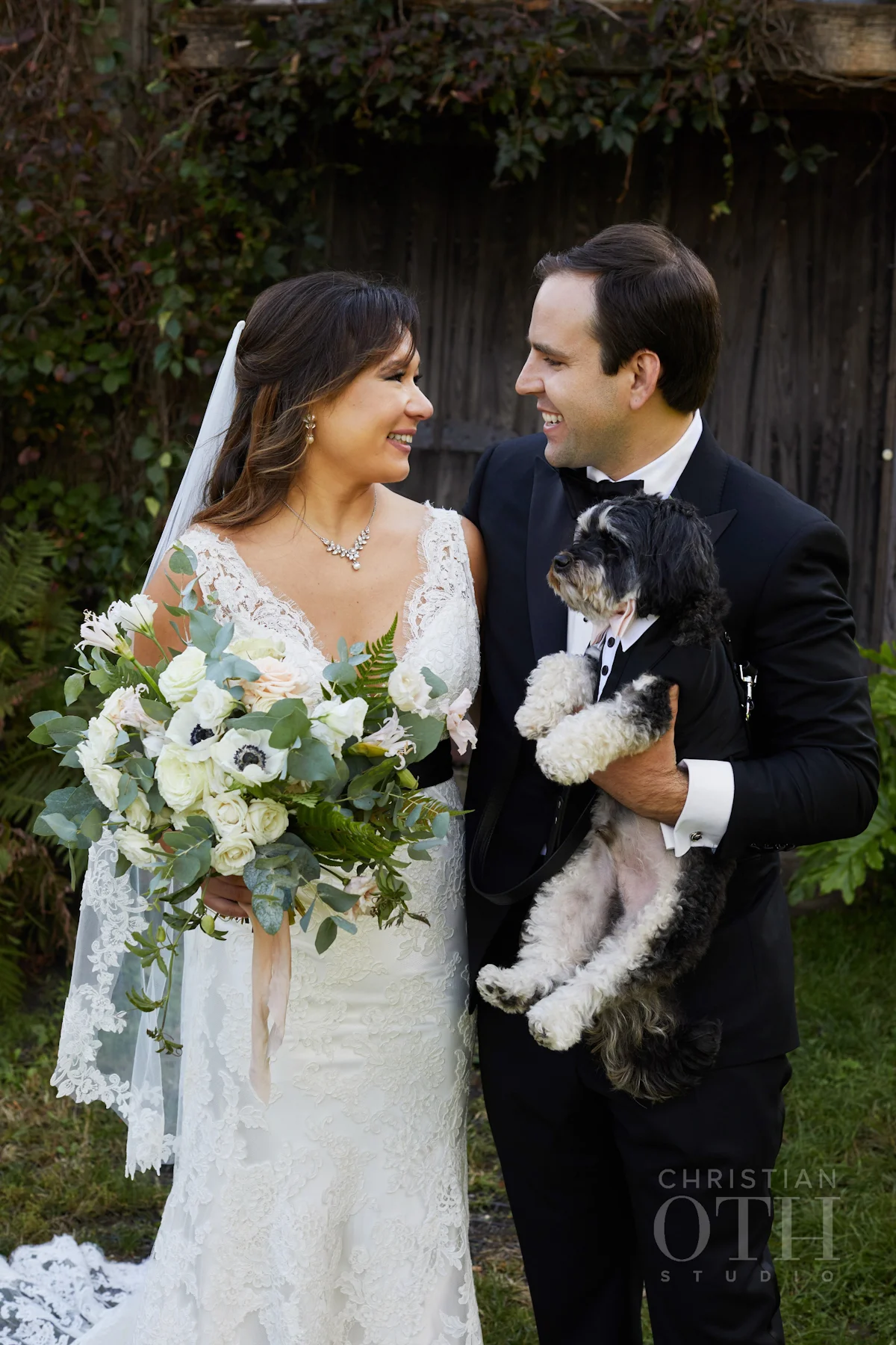 Bride and groom at Blue Hill at Stone Barns wedding