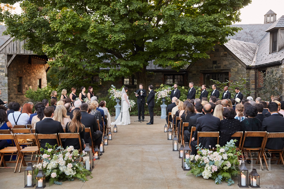 Outdoor wedding ceremony at Blue Hill at Stone Barns