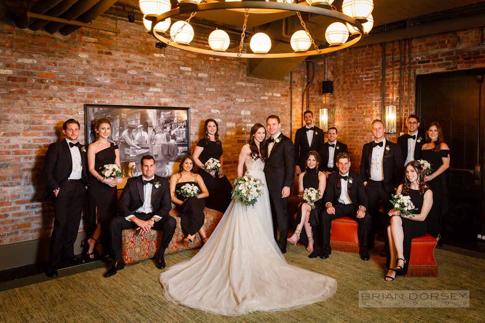 Bridal party portrait at the Beekman Hotel