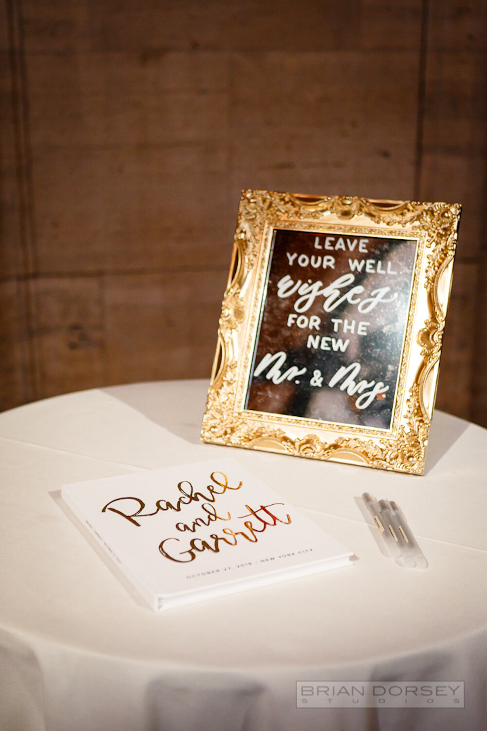 Cipriani wedding guest book and mirror sign