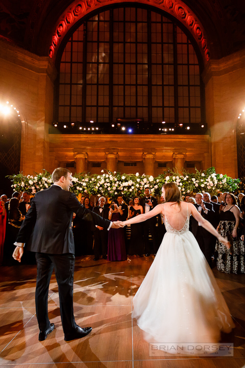 Cipriani 25 Broadway Wedding bride and groom first dance