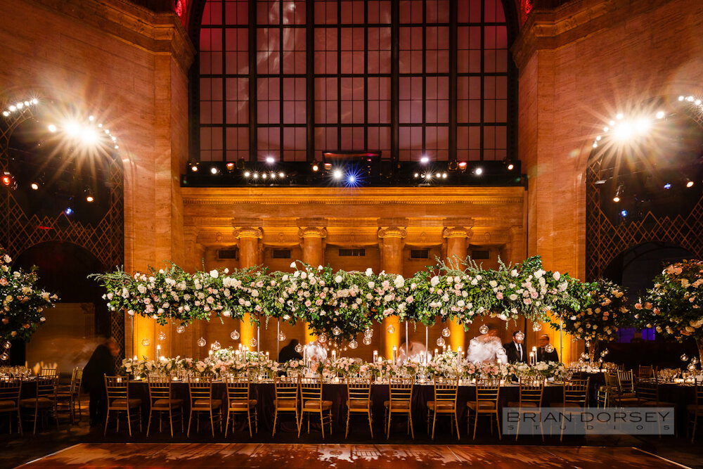 Cipriani 25 Broadway Wedding long head table