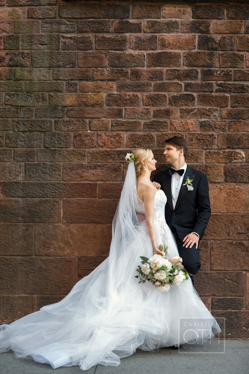 Cipriani Wall Street Wedding bride and groom