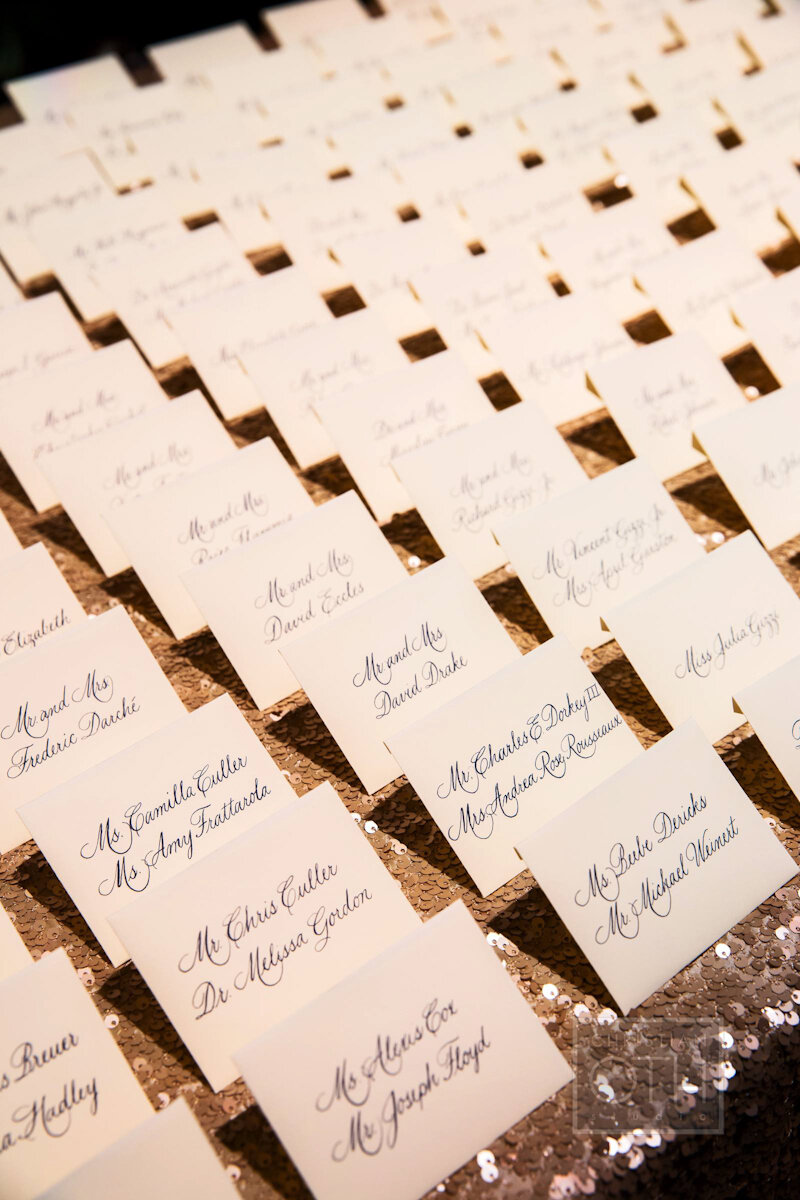 Cipriani Wall Street Wedding escort cards calligraphy 