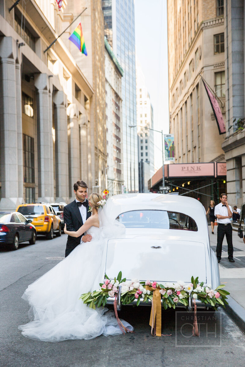 Cipriani Wall Street Wedding white rolls royce