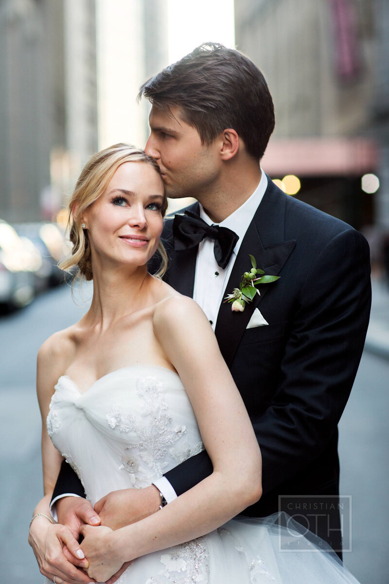 Cipriani Wall Street Wedding bride and groom