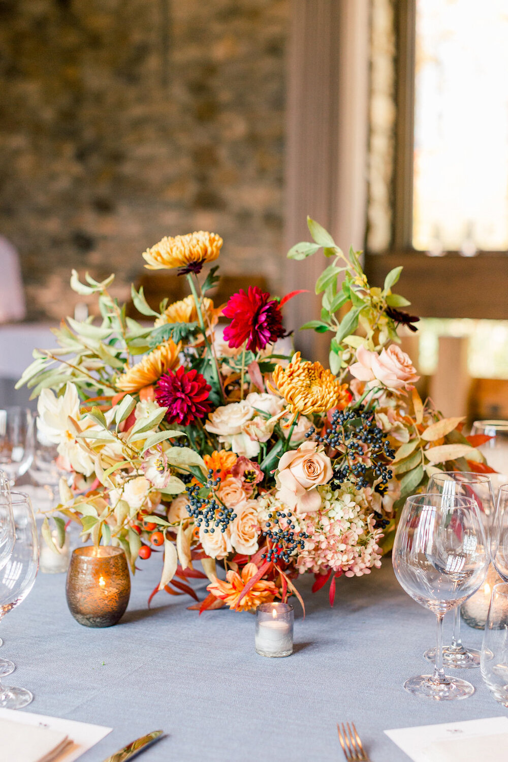 Blue Hill at Stone Barns Wedding flowers fall palette