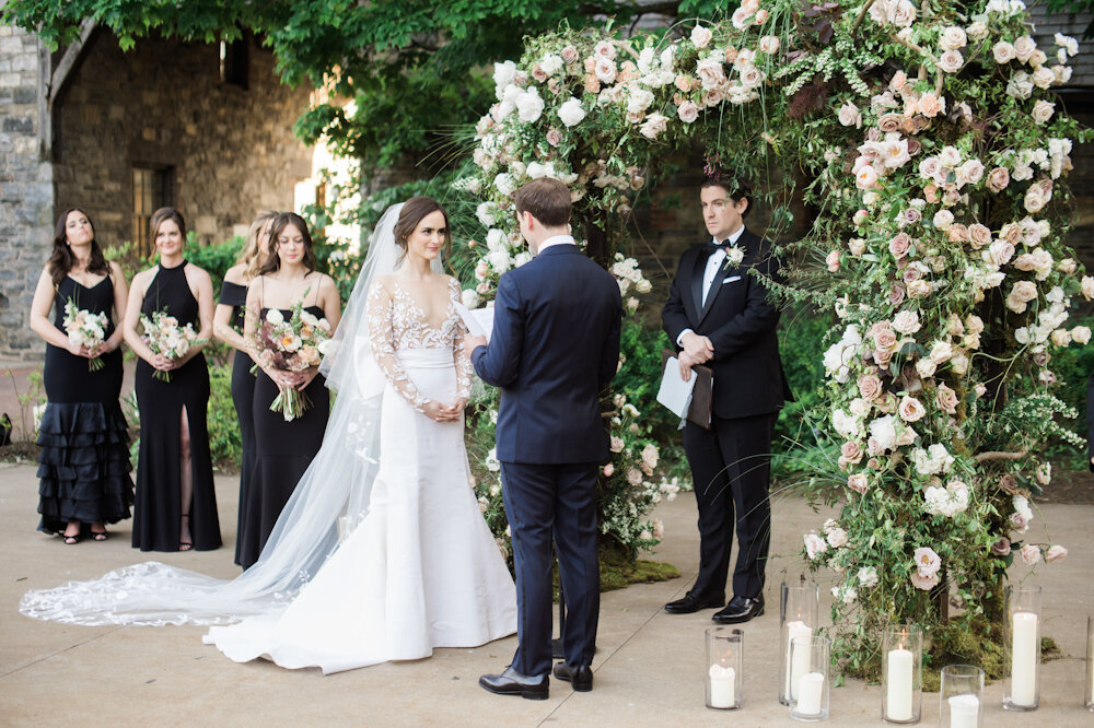 Blue Hill at Stone Barns wedding ceremony outdoors