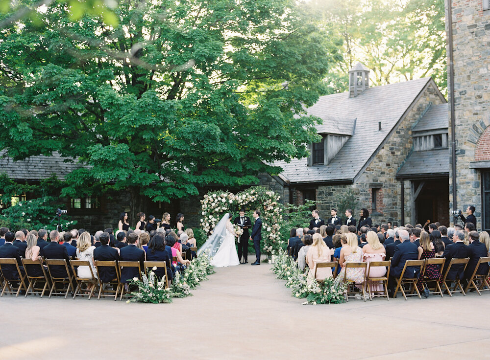 Blue Hill at Stone Barns wedding ceremony outdoors