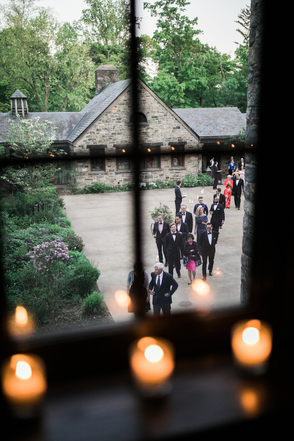 Blue Hill at Stone Barns wedding pathway to dinner