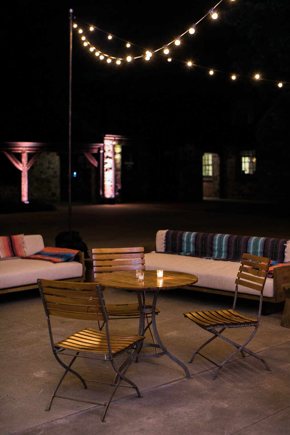 Blue Hill at Stone Barns wedding courtyard lounge furniture