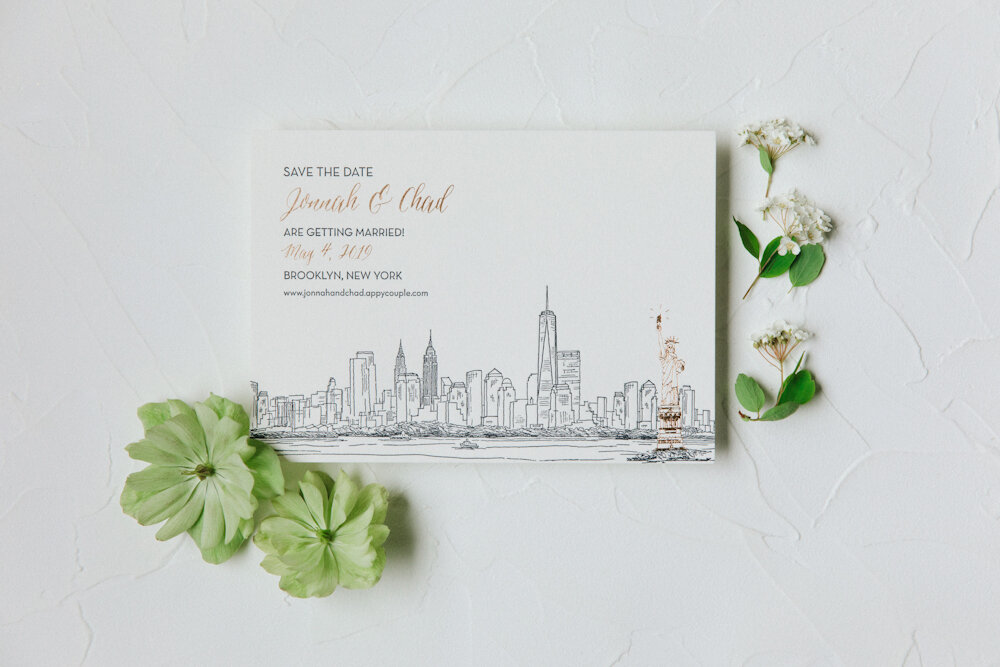 wedding save the date with new york skyline.jpg